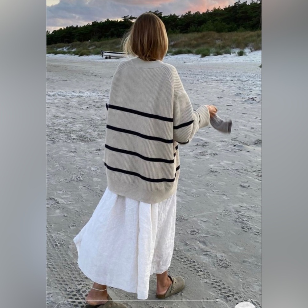 Striped crème chunky sweater